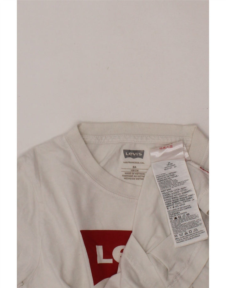 LEVI'S Drenge Grafisk T-Shirt Top 7-8 År Hvid Bomuld