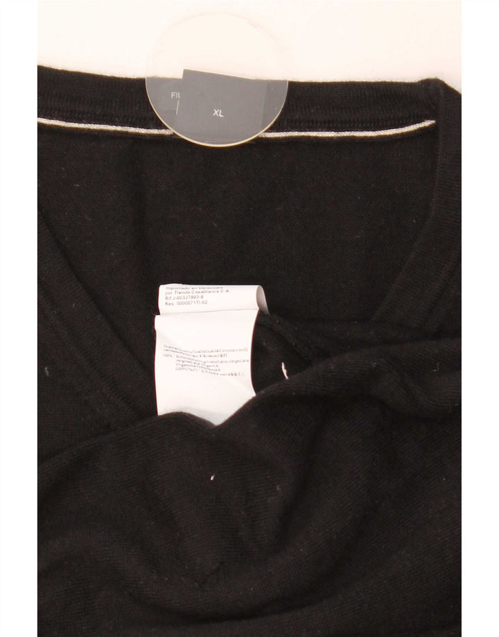 Hugo Boss Herre V-hals sweater XL Sort Virgin Wool
