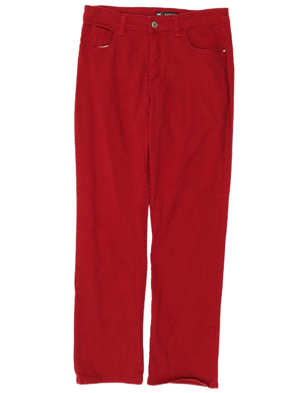 Lee Womens Classic Fit Straight Jeans US 12 Large W32 L30 Red Bomuld