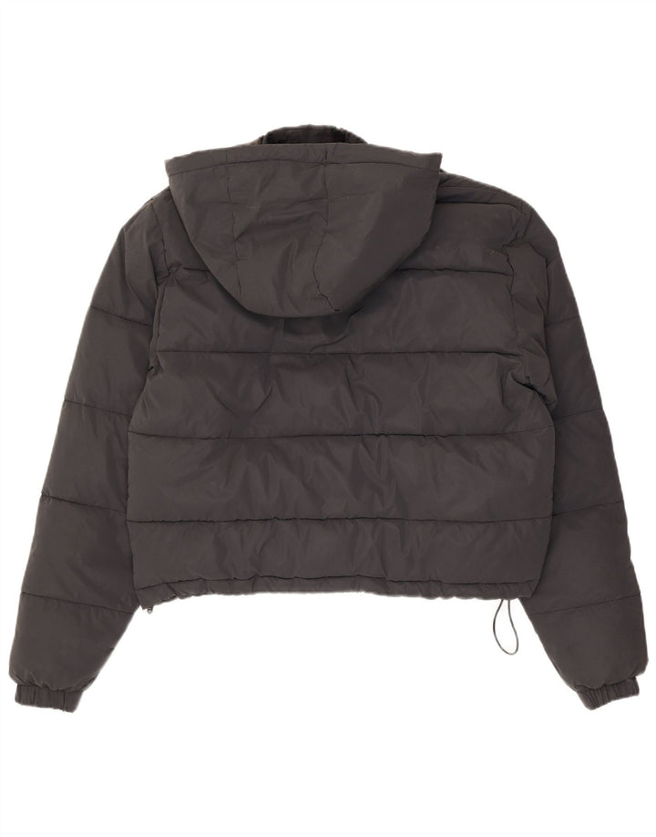 Ellesse Dame Hætte Polstret Jakke UK 14 Medium Sort Nylon