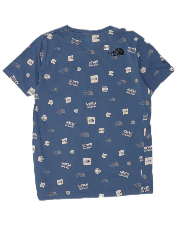 The North Face Boys Grafisk T-Shirt Top 14-15 år XL Blå Bomuld