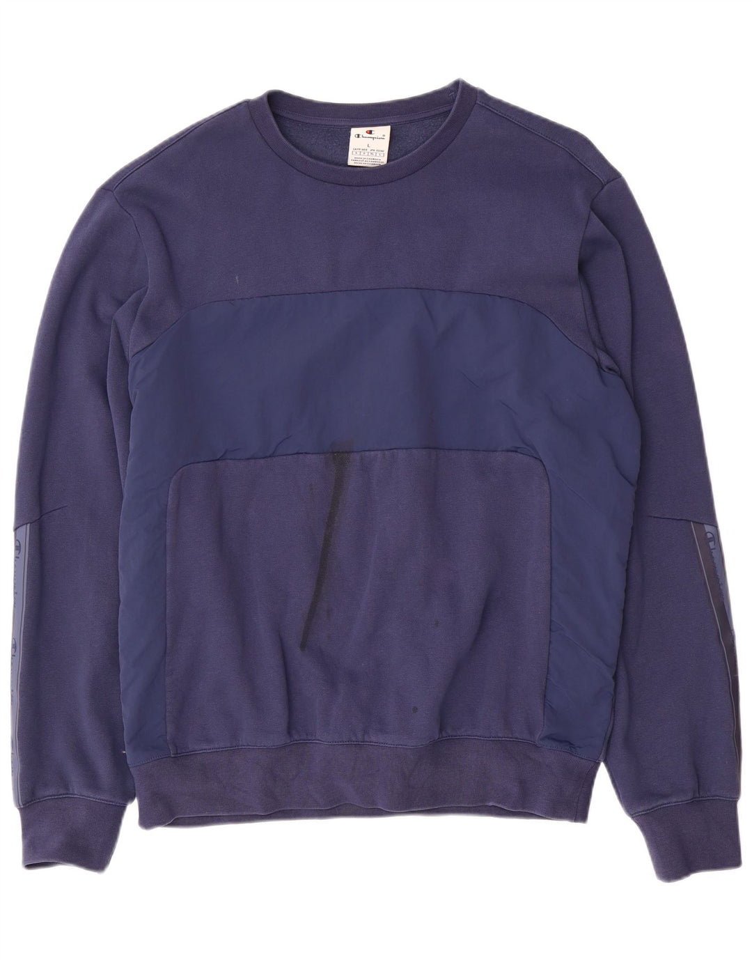 CHAMPION Grafisk sweatshirt til mænd, stor marineblå colourblock bomuld