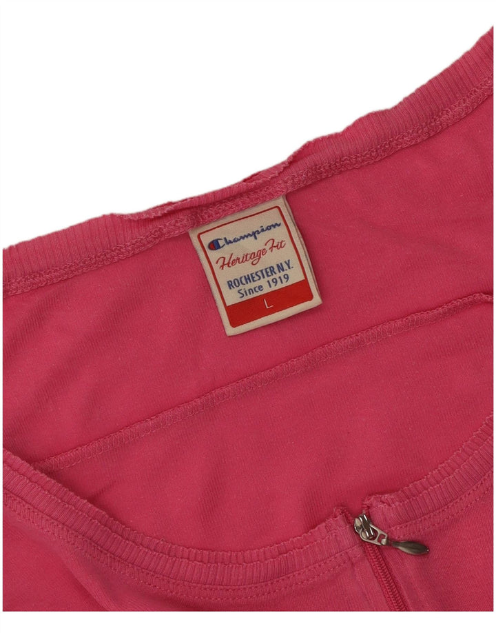 Champion Womens Heritage Fit T-Shirt Top UK 14 Large Pink