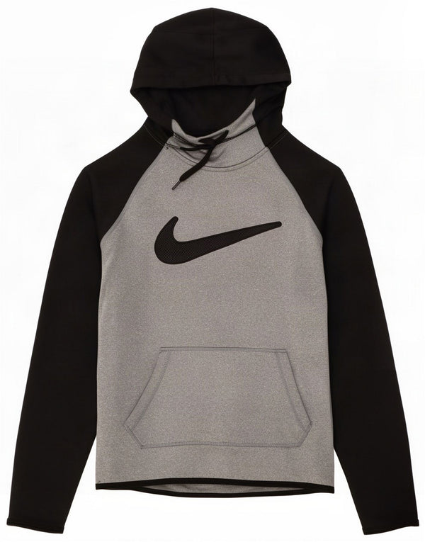 Nike Herre Therma-Fit grafisk hættetrøje Jumper XS Grå Colourblock Polyester