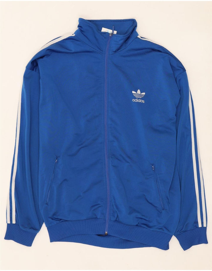 ADIDAS Herre Loose Fit træningsdragt Topjakke UK 40/42 Medium Blue Polyester
