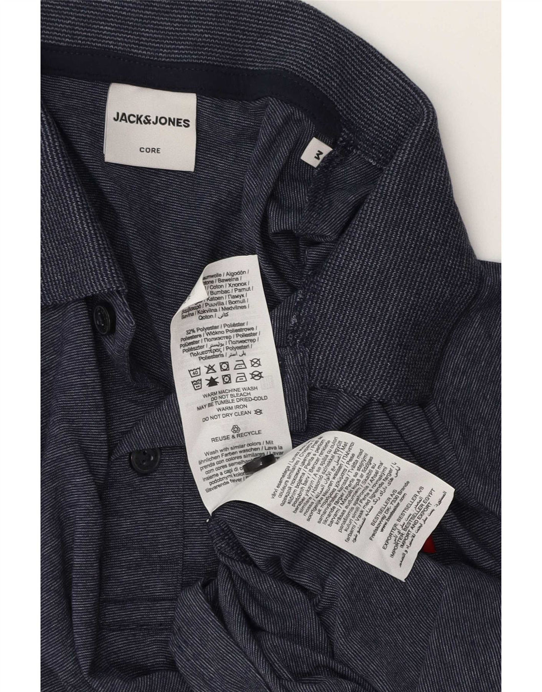Jack & Jones Herre grafisk poloshirt Medium Navyblå Flecked Bomuld