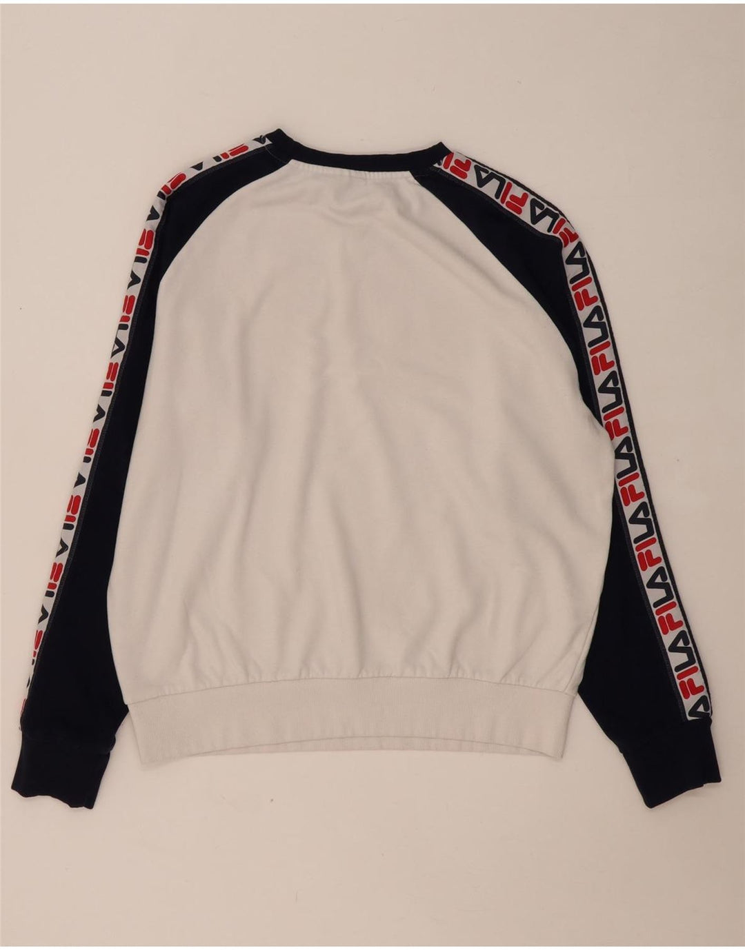 FILA Grafisk Sweatshirt-trøje til mænd Stor Hvid Colourblock Bomuld