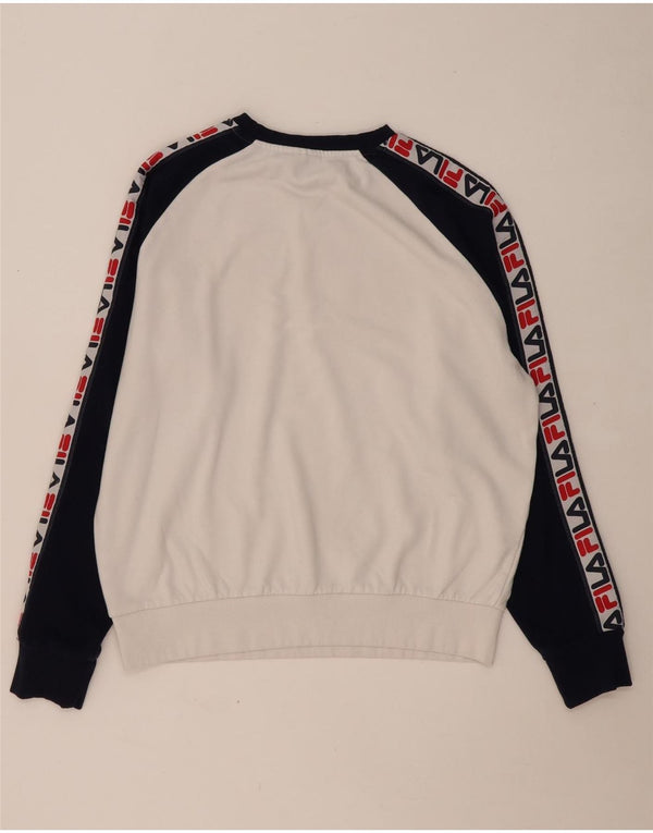 FILA Grafisk Sweatshirt-trøje til mænd Stor Hvid Colourblock Bomuld