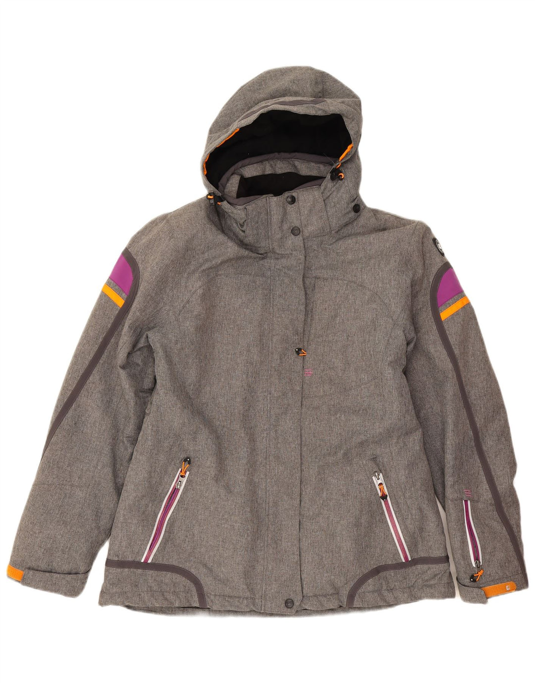 Killtec Dame Hooded Windbreaker Jacket IT 44 Medium Grey Colourblock