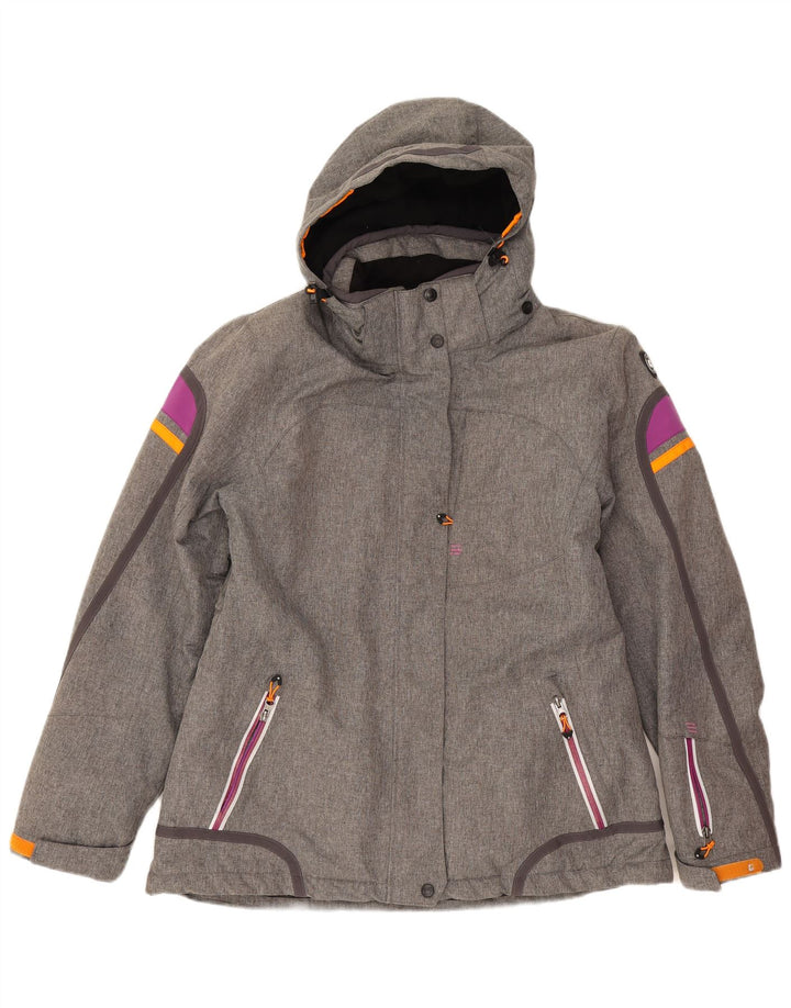 Killtec Dame Hooded Windbreaker Jacket IT 44 Medium Grey Colourblock