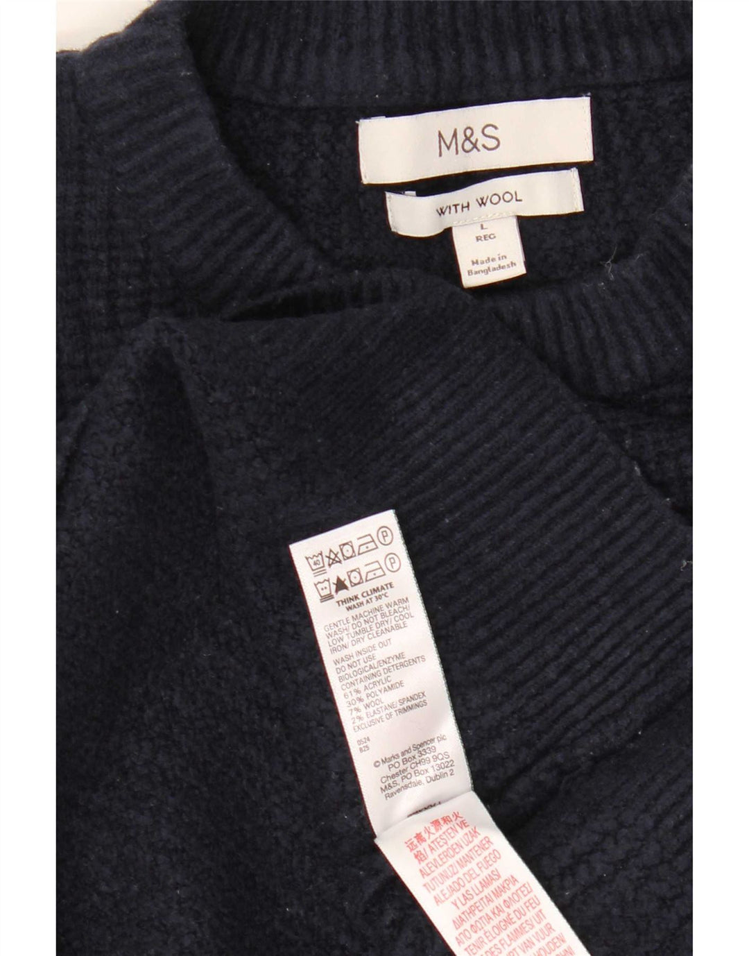 Marks & Spencer Dame sweater med rund hals DK 16 Stor marineblå