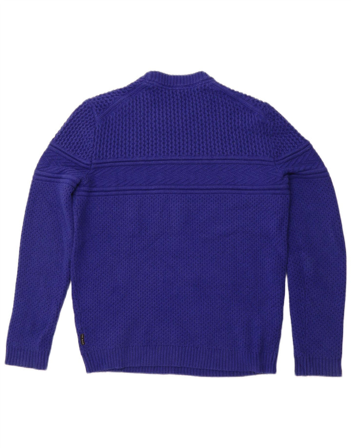 TED BAKER Herre sweater med rund hals str. 3 Medium Blå Bomuld