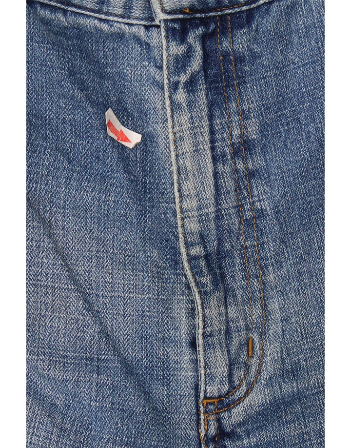 Wrangler Herre Texas Distressed Straight Jeans W40 L32 Blå Bomuld