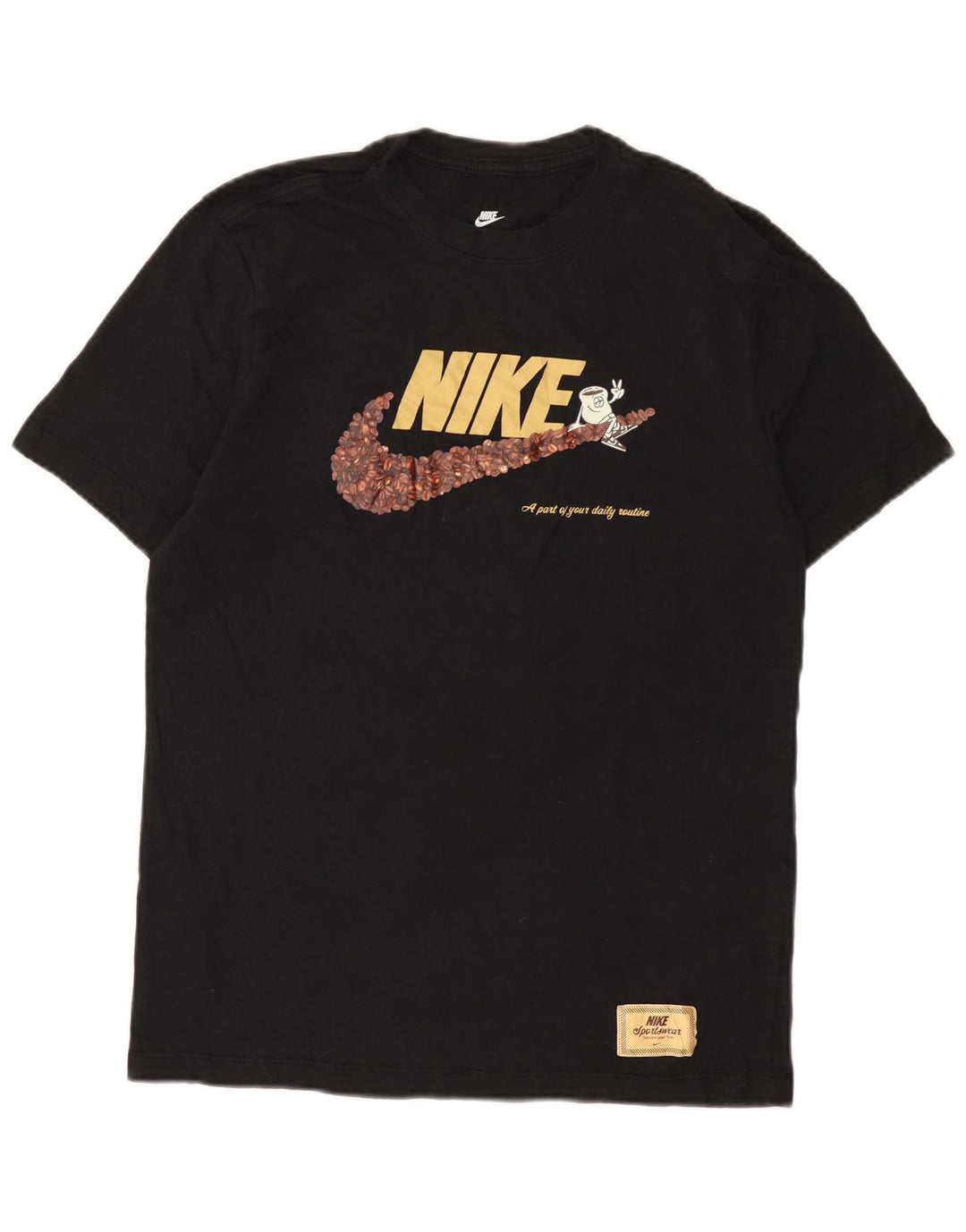 Nike Herre grafisk T-shirt Top Medium Sort Bomuld