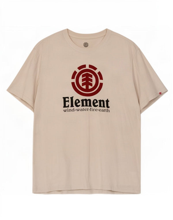 Element Herre Regular Fit Grafisk T-Shirt Top Stor Hvid Bomuld