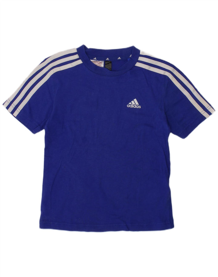 ADIDAS Boys T-Shirt Top 6-7 Years Blue Cotton