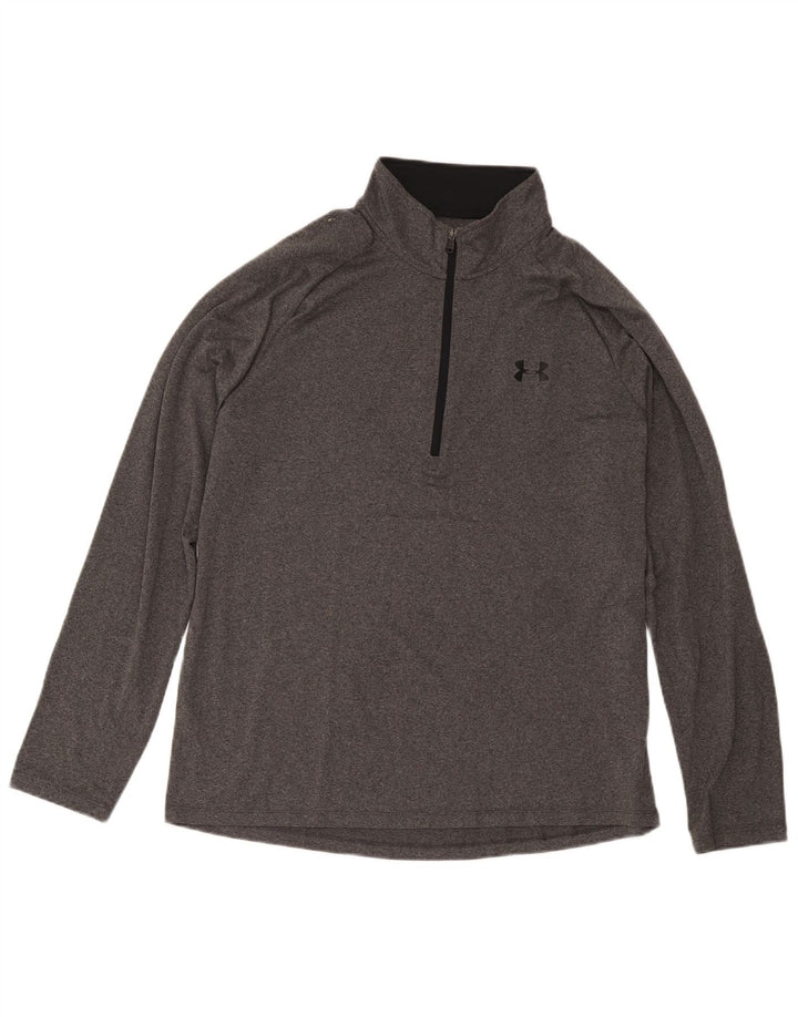Under Armour Herre Zip Neck Pullover Træningsdragt Top Stor Grå