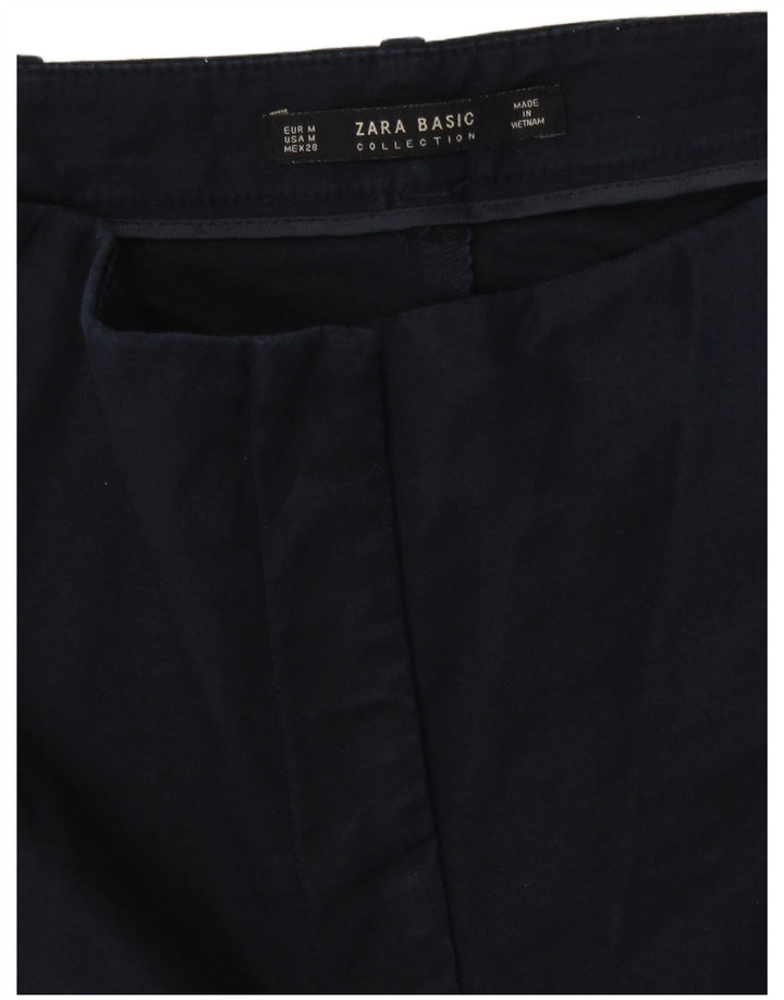 Zara kvinders højtaljede chinoshorts Medium W28 Marineblå