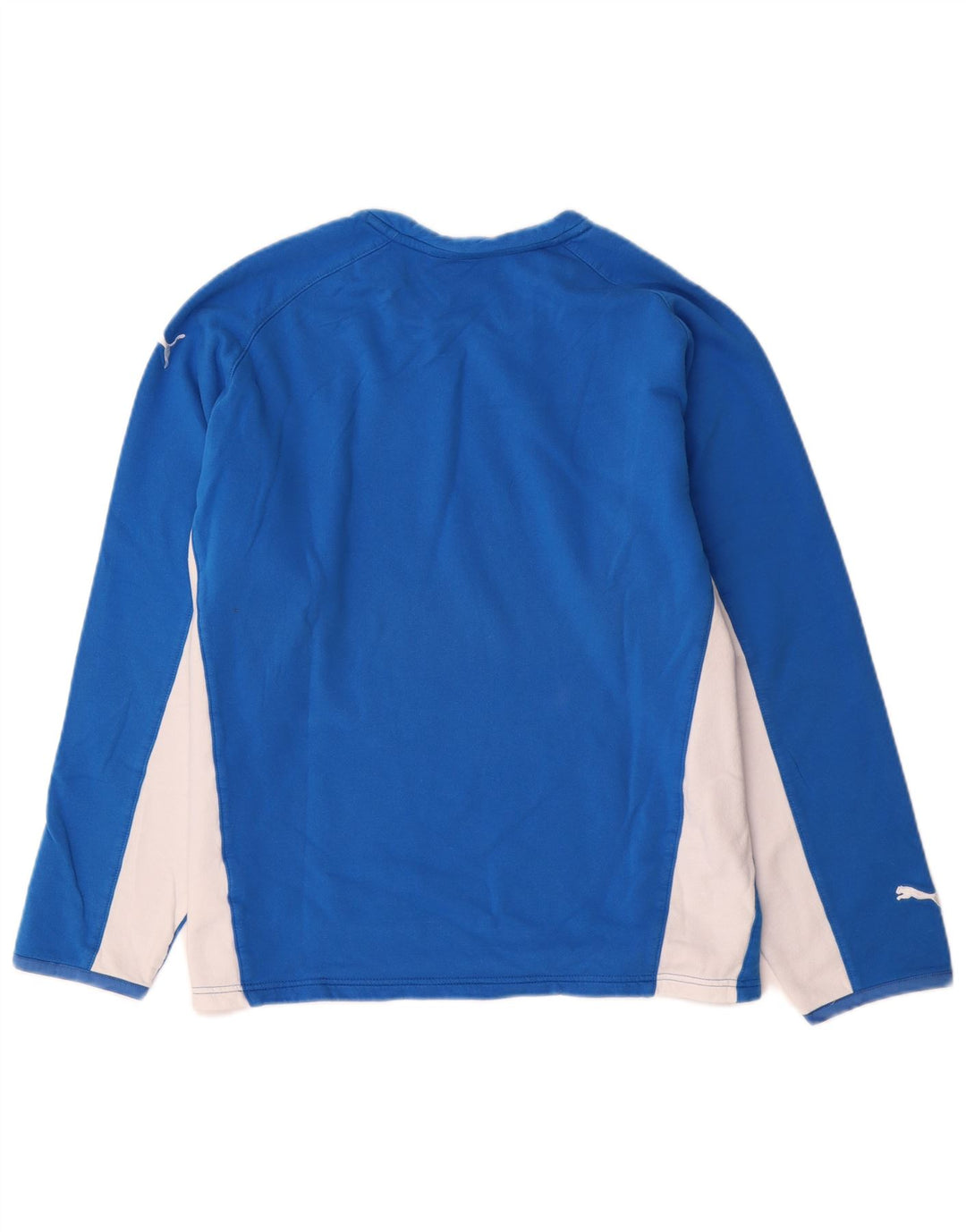 Puma Dame Top Langærmet UK 14 Medium Blue Colourblock Bomuld