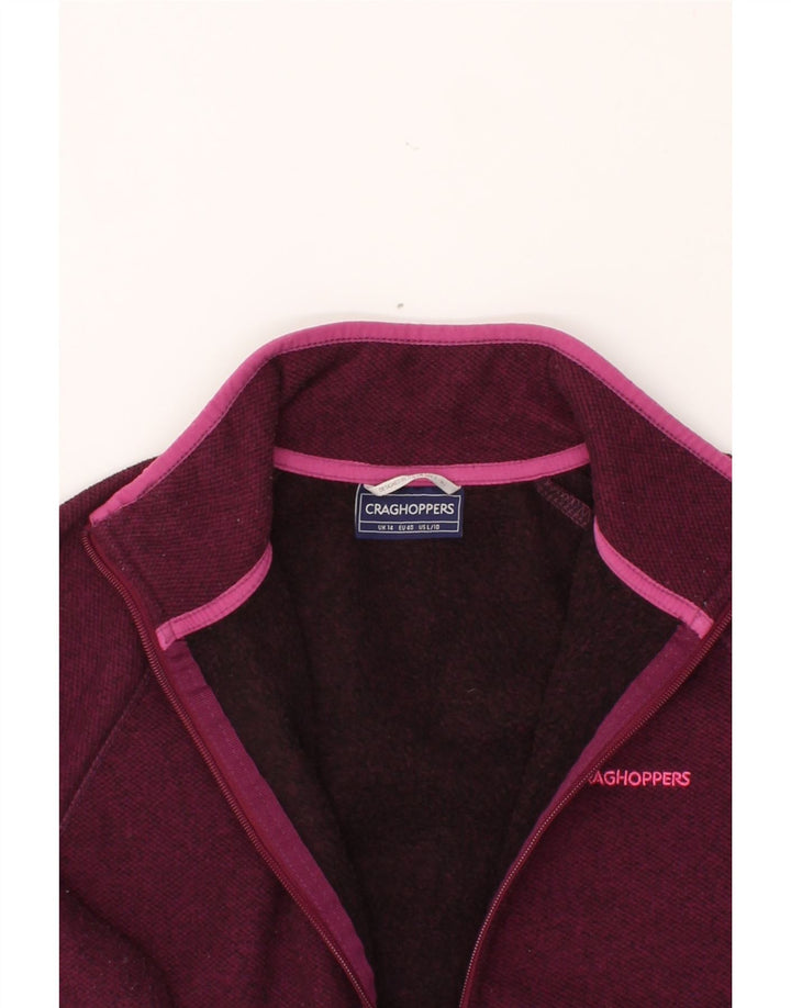 CRAGHOPPERS Womens Tracksuit Top Jacket UK 14 Large Purple Polyester Vintage CRAGHOPPERS and Second-Hand CRAGHOPPERS from Messina Hembry 