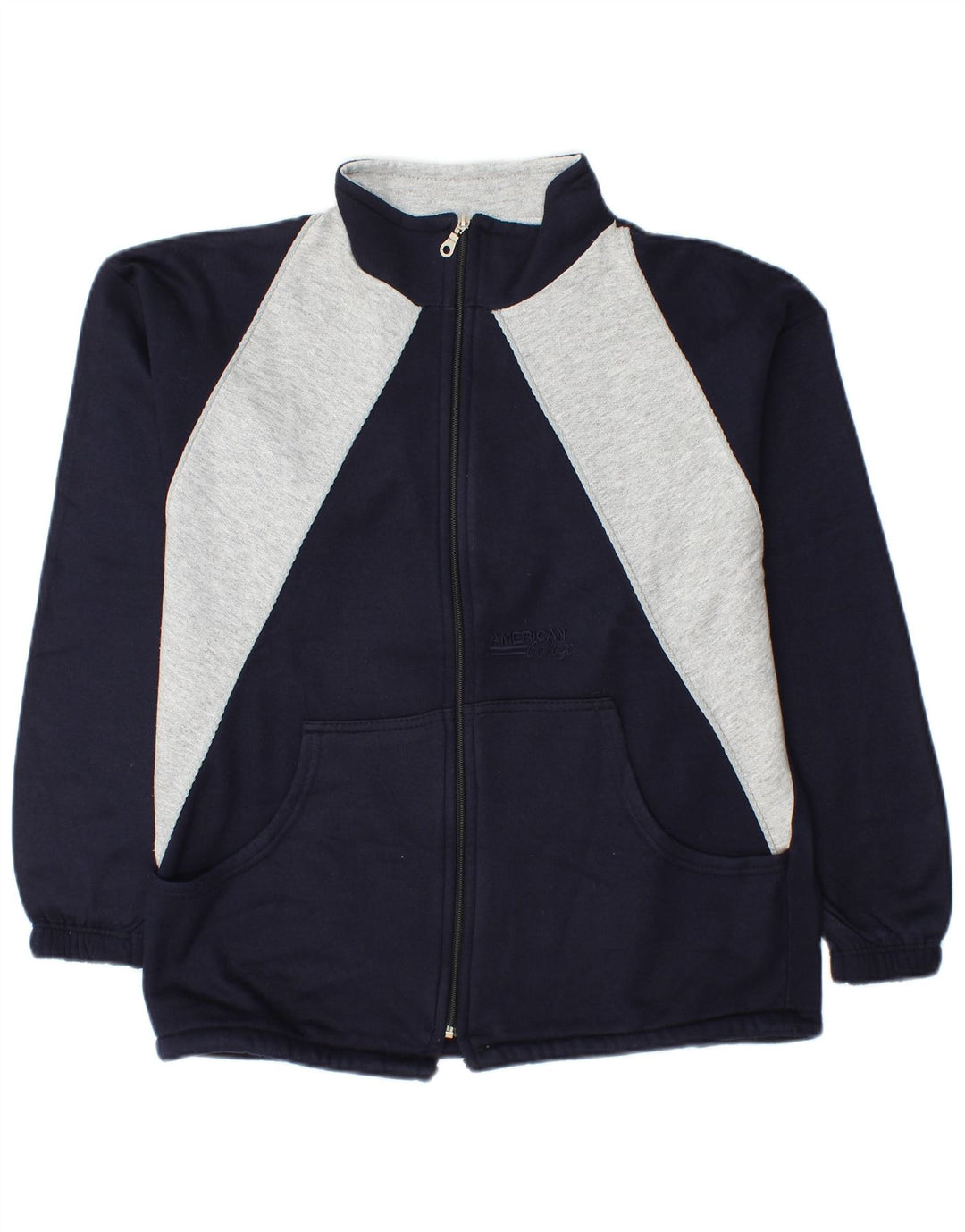Vintage træningsdragt til mænd Topjakke Medium Marineblå Colourblock Bomuld
