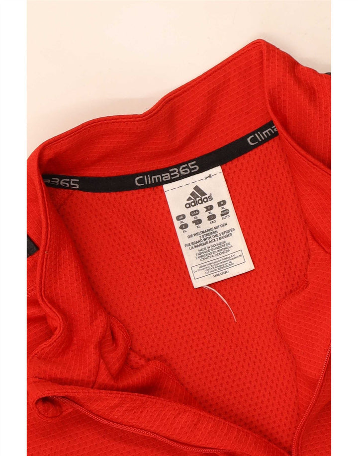 Adidas Herre Clima 365 Pullover med lynlås-hals Træningsdragt Top XL Rød Polyester