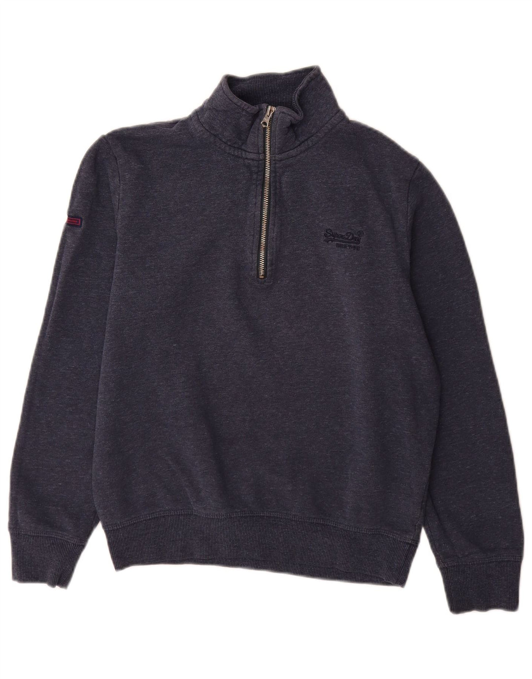 Superdry Sweatshirt med lynlås til mænd, lille marineblå bomuld