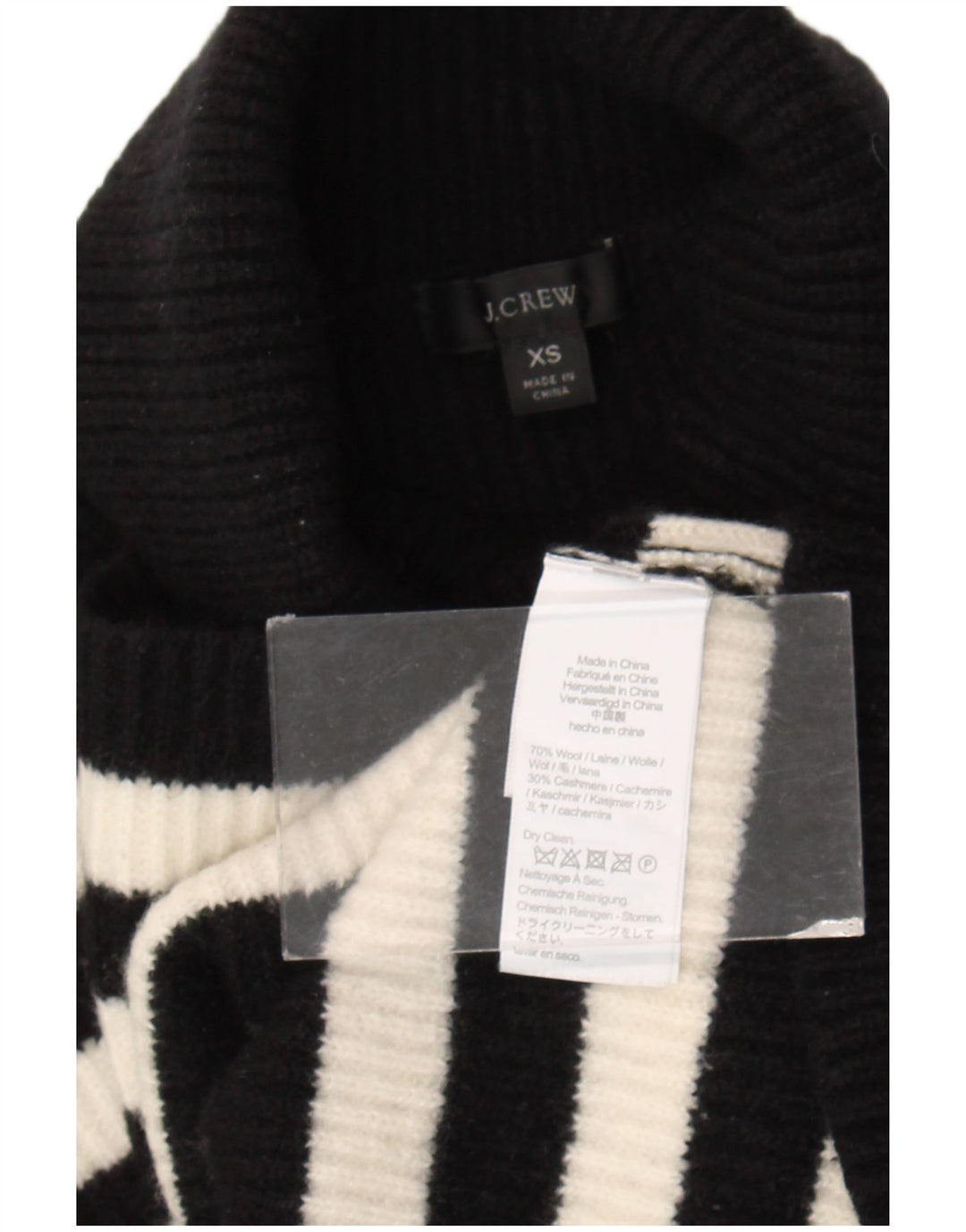 J. CREW Womens Oversized Crop Roll Neck sweater UK 6 XS Sort