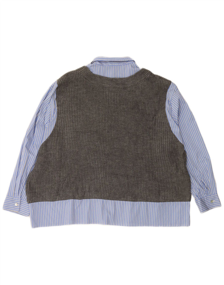 ZARA Oversized strikvest skjorte til kvinder DK 6 XS blå stribet