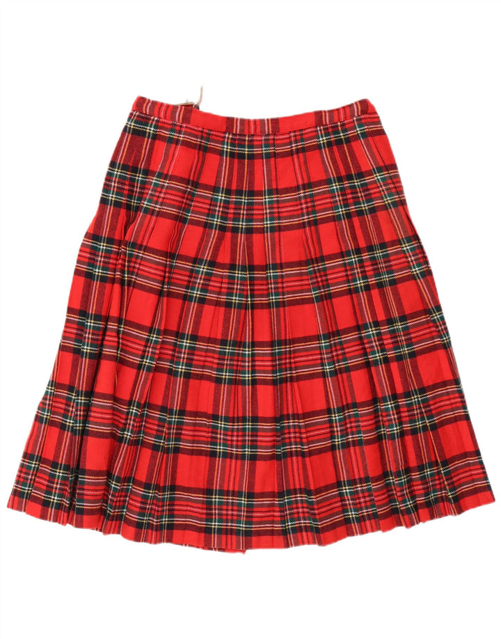 Vintage plisseret nederdel til kvinder W32 Stor rød ternet