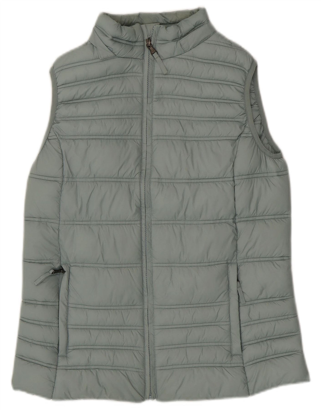 CREW TØJ Dame Polstret Gilet UK 10 Lille grøn nylon