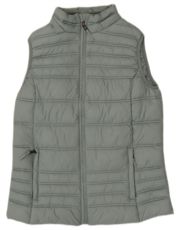 CREW TØJ Dame Polstret Gilet UK 10 Lille grøn nylon