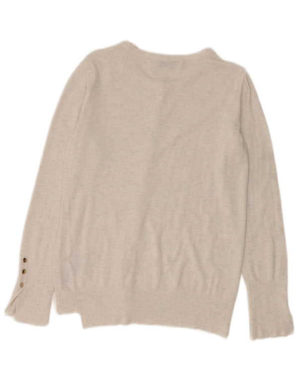 Zara Dame Cardigan Sweater UK 12 Medium Grey Flecked Viscose