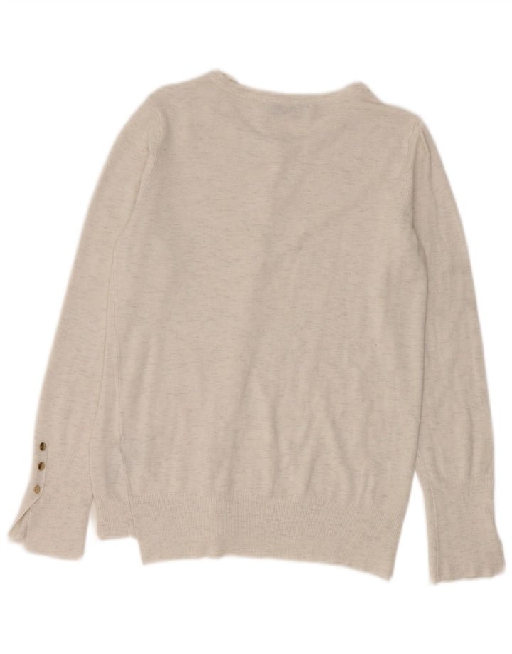 Zara Dame Cardigan Sweater UK 12 Medium Grey Flecked Viscose