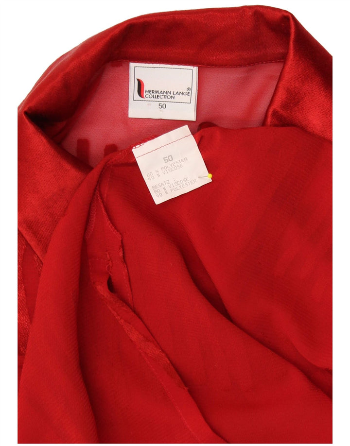 HERMANN LANGE Womens See Through Cardigan Top EU 50 3XL Red Striped