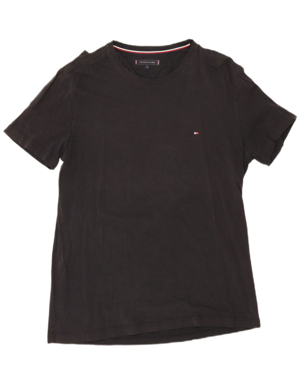 Tommy Hilfiger Herre T-Shirt Top XL Sort Bomuld