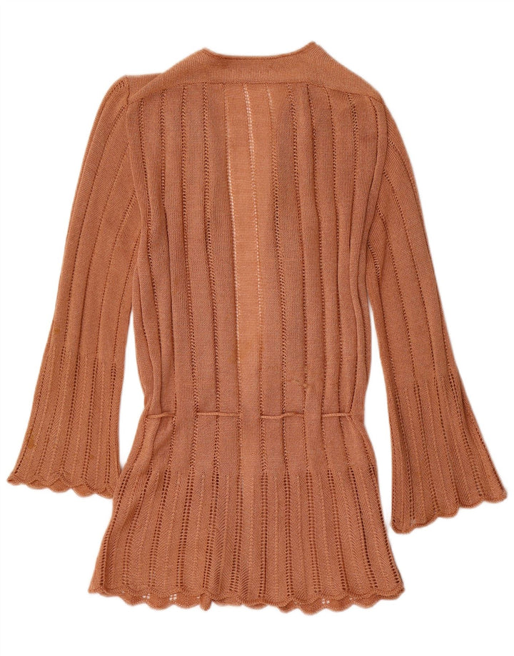 Vintage Dame Wrap Cardigan Sweater IT 44 Medium Brun Akryl