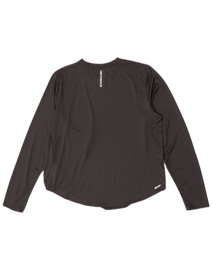 New Balance Dame Top Langærmet UK 16 Stor Sort Polyester