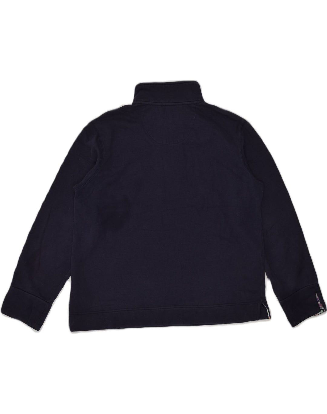 ORVIS Womens Zip Neck Sweatshirt Jumper UK 12 Medium Navy Blue Cotton | Vintage Orvis | Thrift | Second-Hand Orvis | Used Clothing | Messina Hembry 