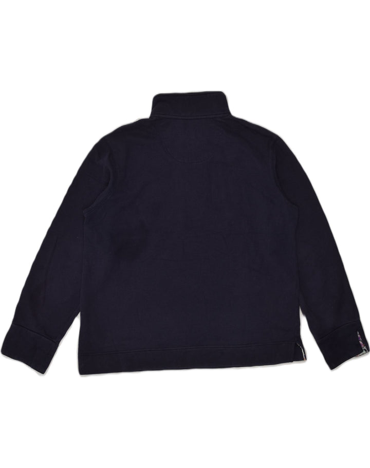 ORVIS Womens Zip Neck Sweatshirt Jumper UK 12 Medium Navy Blue Cotton | Vintage Orvis | Thrift | Second-Hand Orvis | Used Clothing | Messina Hembry 