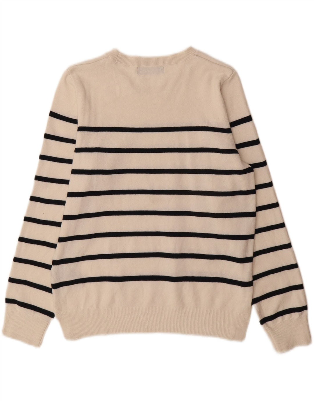 Marks & Spencer Dame Boat Neck Jumper Sweater UK 12 Mellem hvid stribet