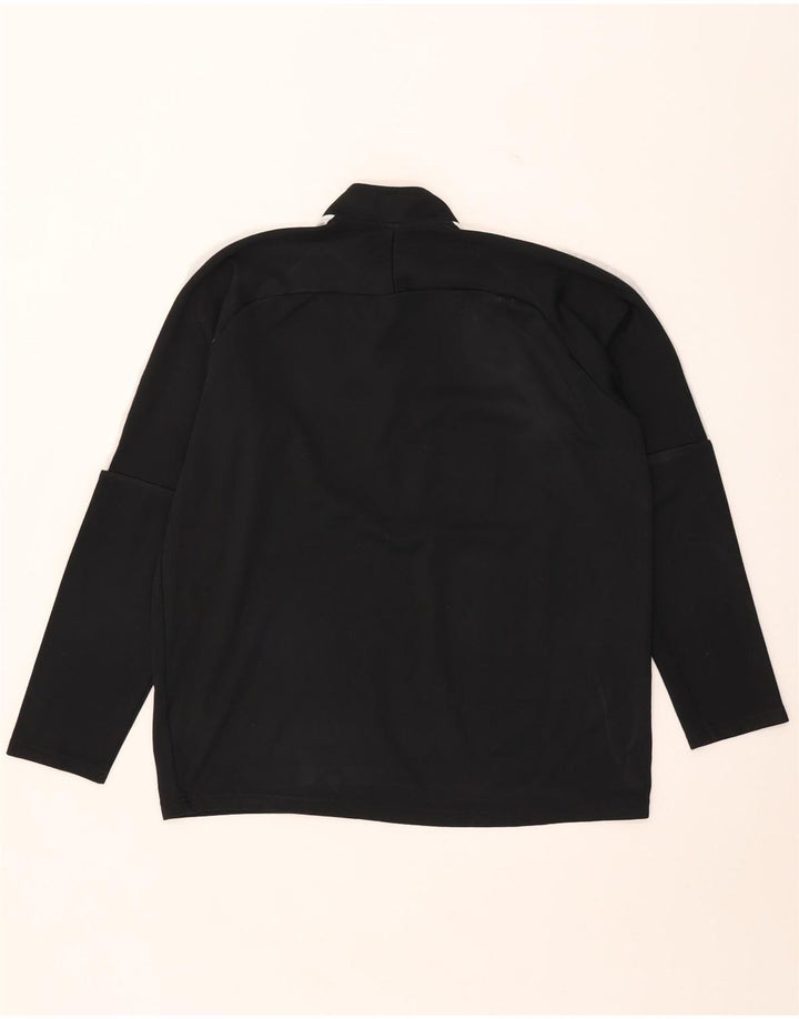 Nike Herre Dri Fit Zip Neck Top Langærmet Stor Sort Colourblock