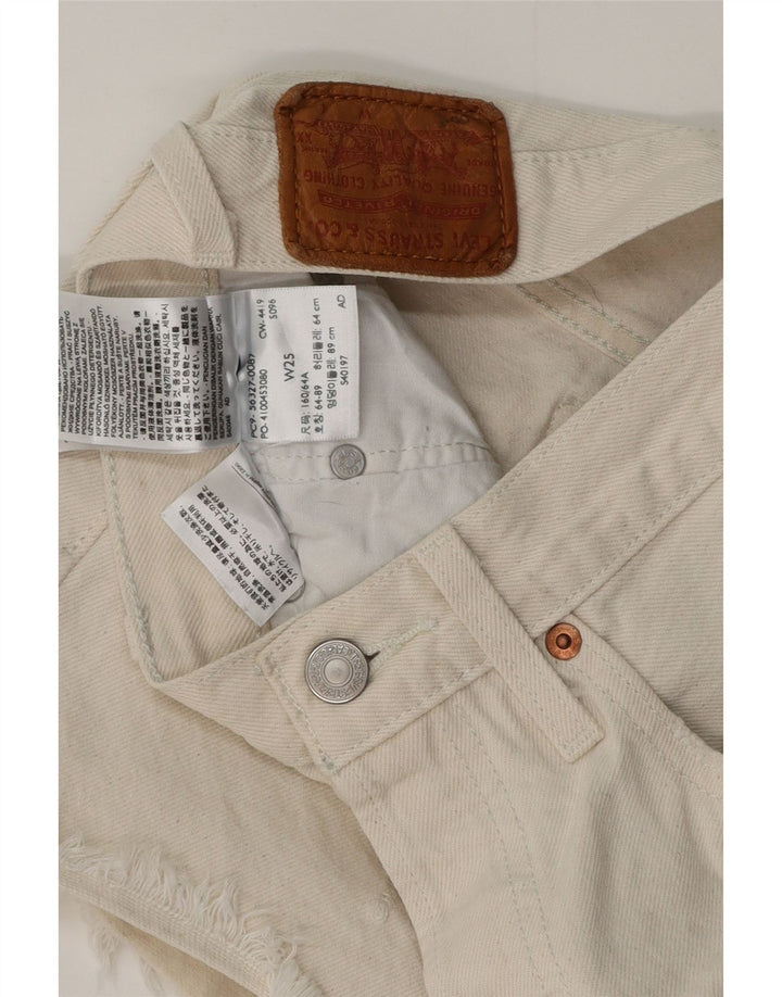 Levi's Distressed denimshorts til kvinder W25 XS hvid bomuld