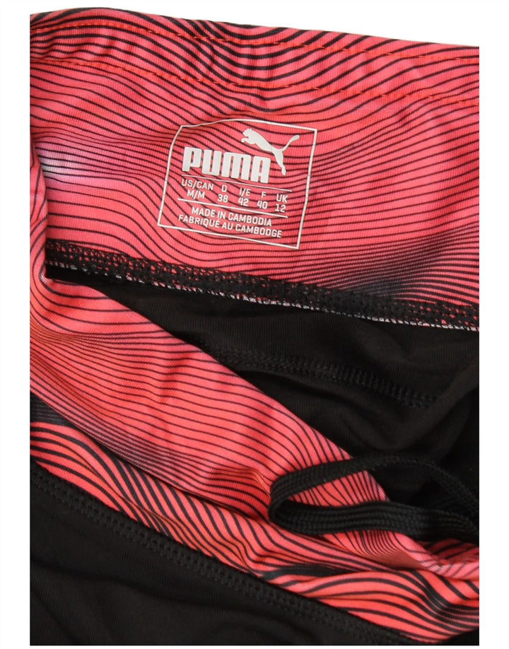 Puma Dame Leggings UK 12 Medium Sort Geometrisk