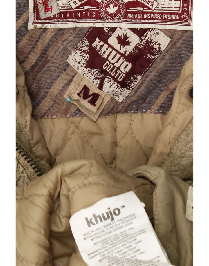 KHUJO Vindjakke med hætte til kvinder UK 14 Medium Khaki Bomuld Vinter