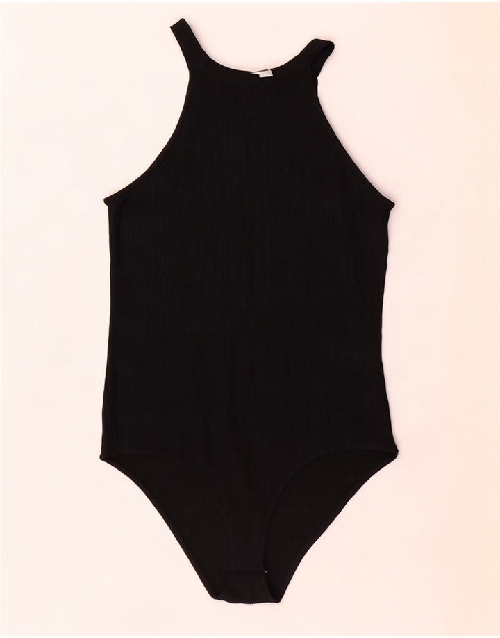Zara Dame Trafaluc Ærmeløs Bodysuit UK 12 Medium Black