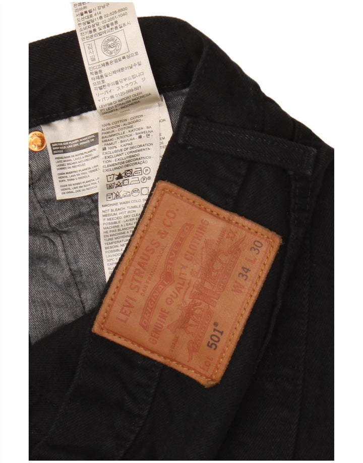 Levi's Herre 501 lige jeans W34 L30 sort bomuld