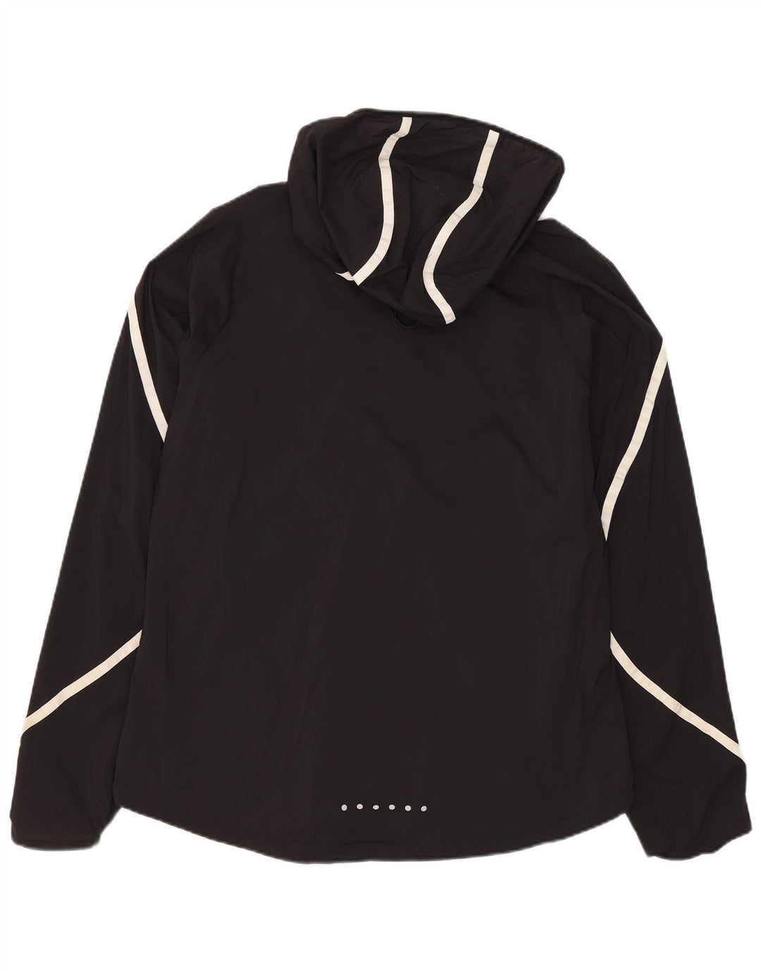 Nike dame træningsdragt med hætte topjakke UK 14 Medium Sort Nylon