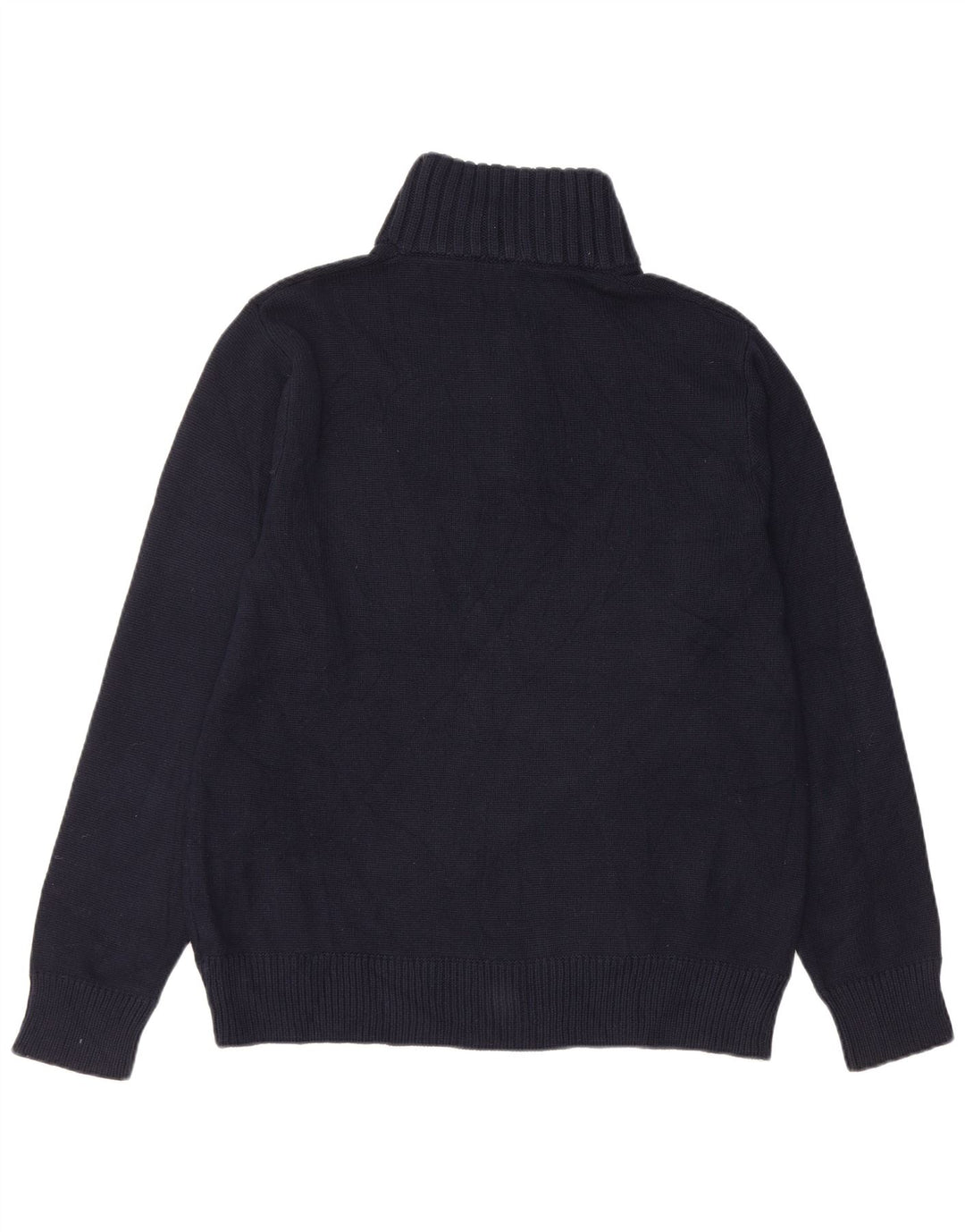 J. CREW Herre sweater med lynlåshals Stor marineblå bomuld