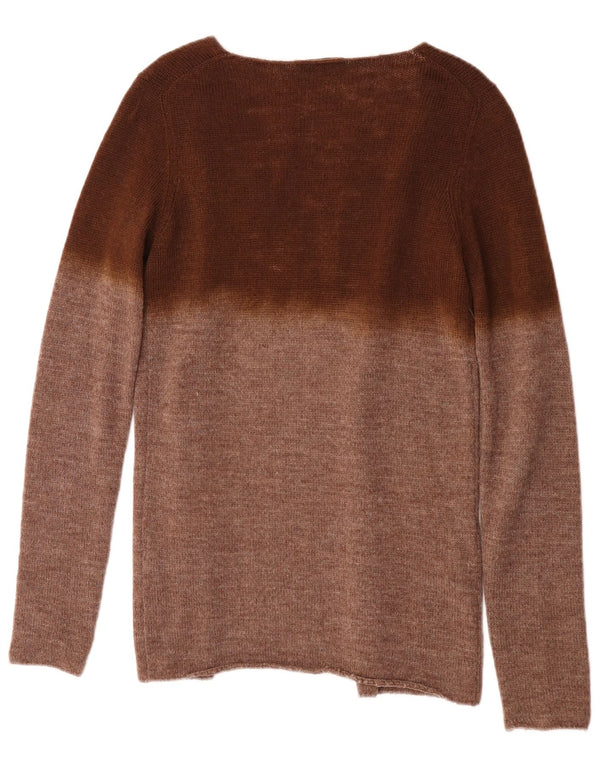 Prada Dame Cardigan Sweater IT 42 Medium Brun Colourblock Alpaca Uld